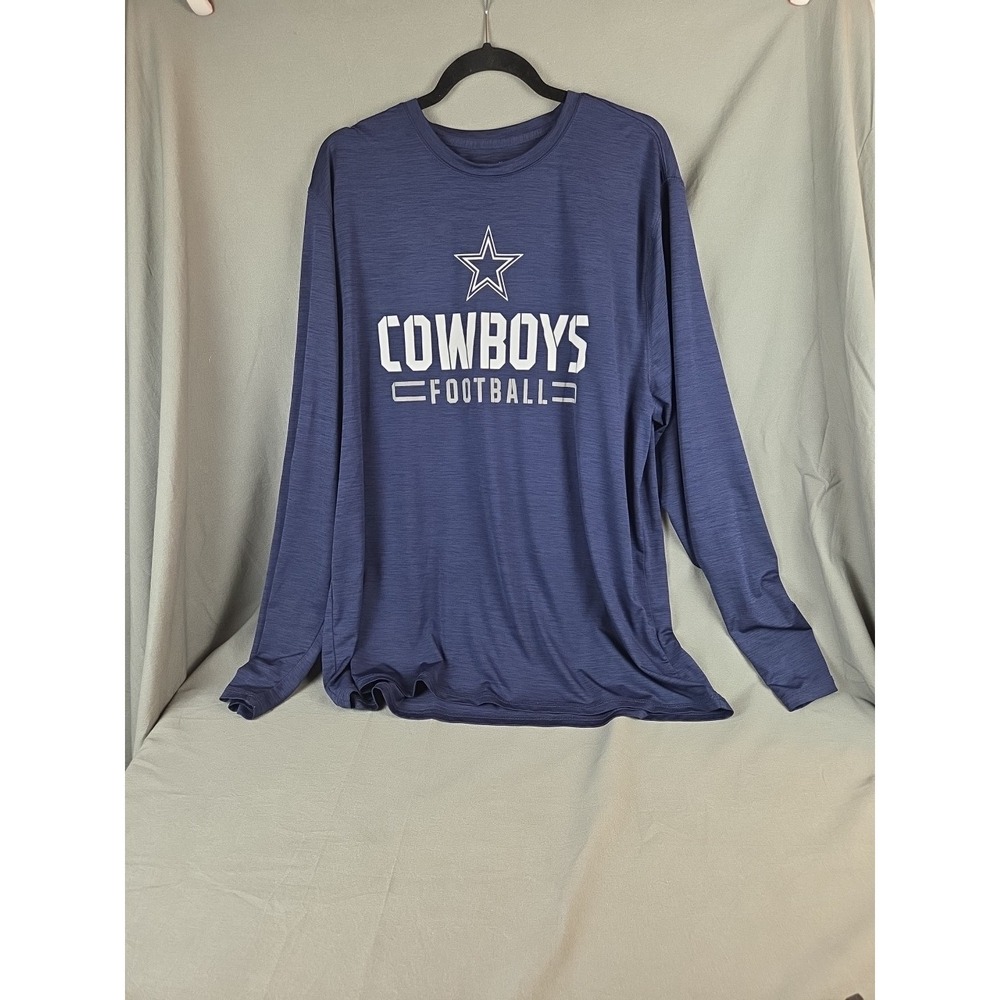 Dallas Cowboys Authentic Shirt Men XL Blue Long Sleeve Logo NFL Football Fan